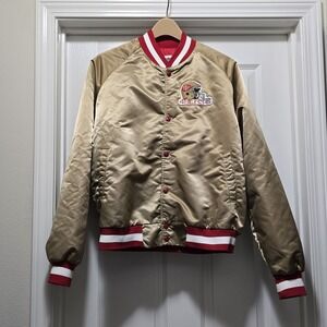 San Francisco 49ers Vintage 1990 Chalk Line Satin NFL Gold Jacket USA Men's L